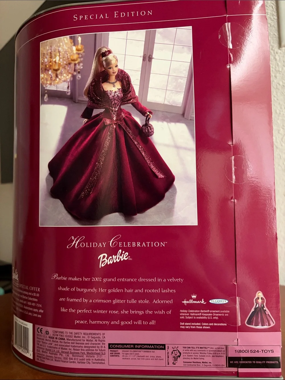Barbie Sparkling Burgundy Holiday Celebration Doll